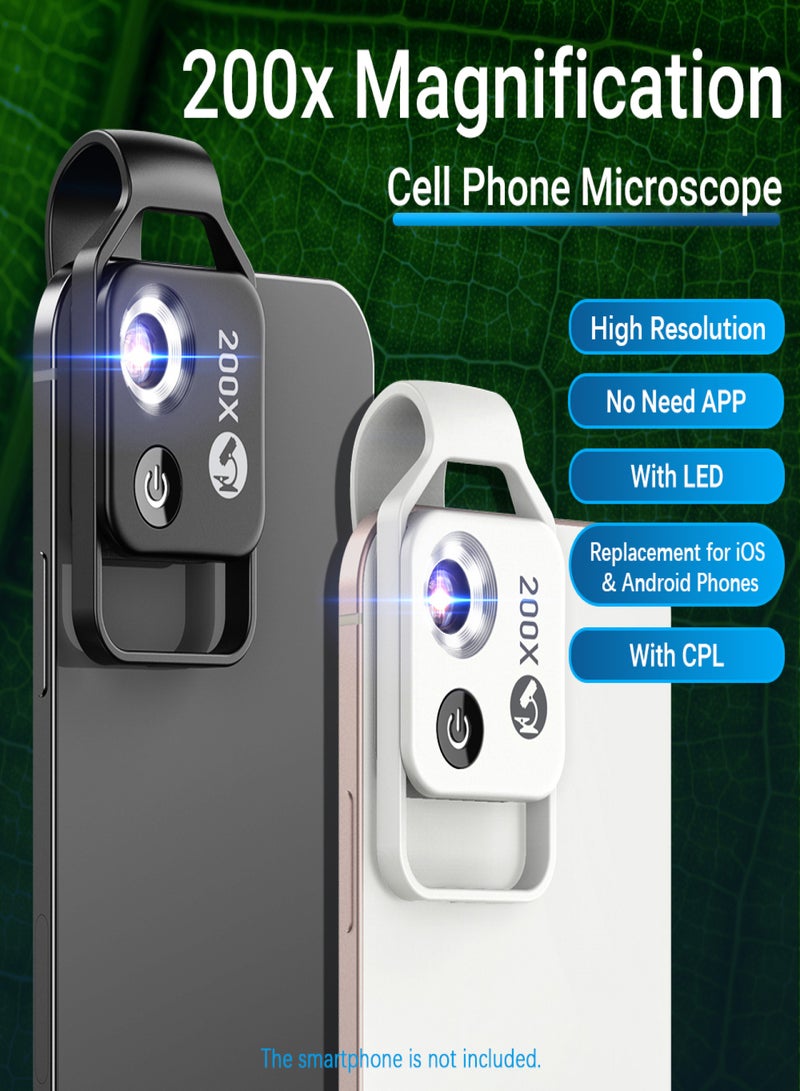 APEXEL MS002 200X Professional Phone Microscope Lens with Universal Phone Clip for Plant Insect Hair Skin Observation Jewelry Jade Appraisal Electronics Industry Testing - Image 5